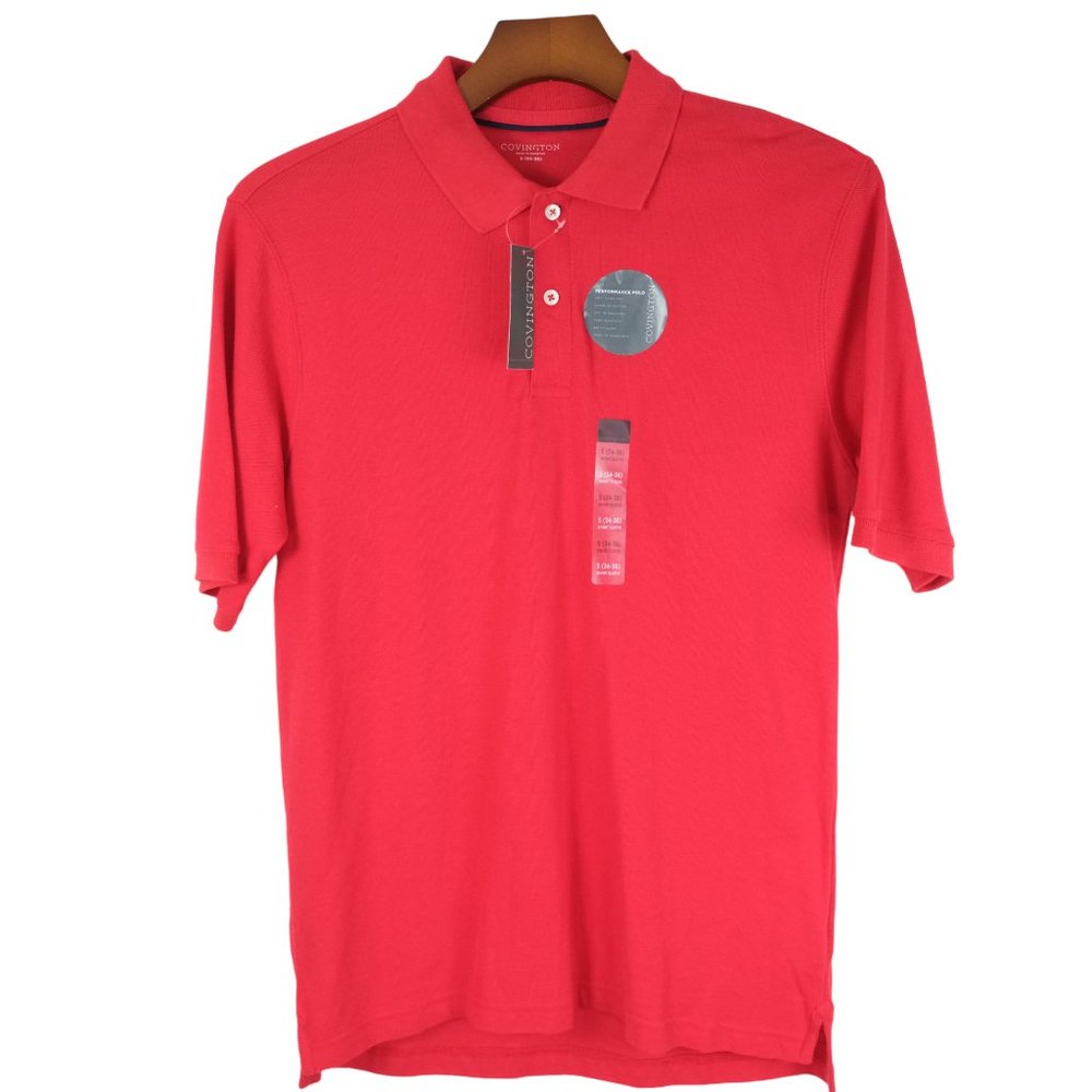 Covington mens small performance polo shirt color red NWT